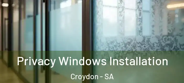  Privacy Windows Installation Croydon - SA